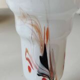 Dalian Glass Co Ltd. Snowflake vase. Smoked swirl decoration. Height 25.5