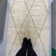 Handmade Moroccan Berber rug, cream and beige with diamonds 150x263cm