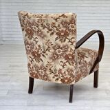 1950s, Danish artdeco armchair, furniture velour, beech wood, reupholstered