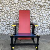 Armchair in the style of the Red & Blue Chair by Gerrit Rietveld