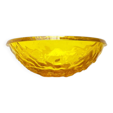 Grand bol jaune en forme de lune vintage rare de Mario Bellini pour Kartell