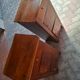 Pair of bedside commodes in walnut. Italy circa 1700s