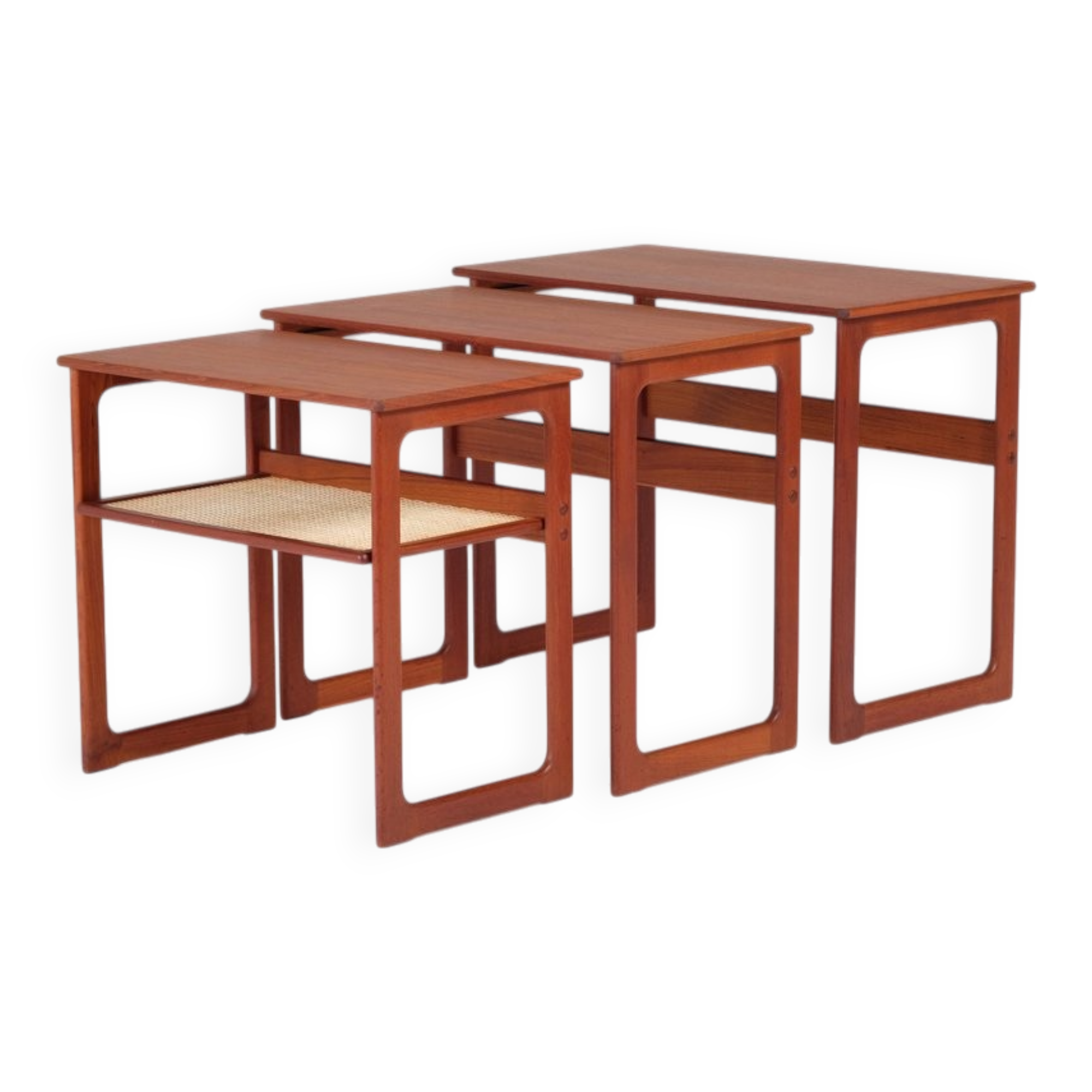 Nest of Teak Tables by Johannes Andersen for CFC Silkeborg, Denmark, 1950s, Set of 3