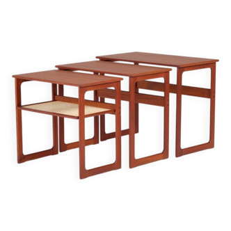 Nest of Teak Tables by Johannes Andersen for CFC Silkeborg, Denmark, 1950s, Set of 3