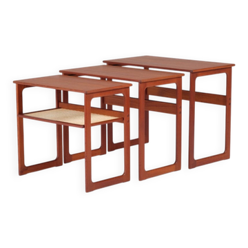 Nest of Teak Tables by Johannes Andersen for CFC Silkeborg, Denmark, 1950s, Set of 3