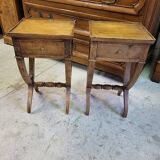 Small pair of light wood bedside bags