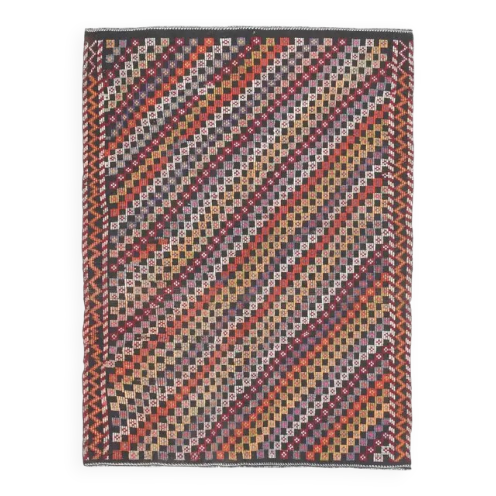1970s vintage Turkish Oushak handmade wool cotton brown area rug 182x289