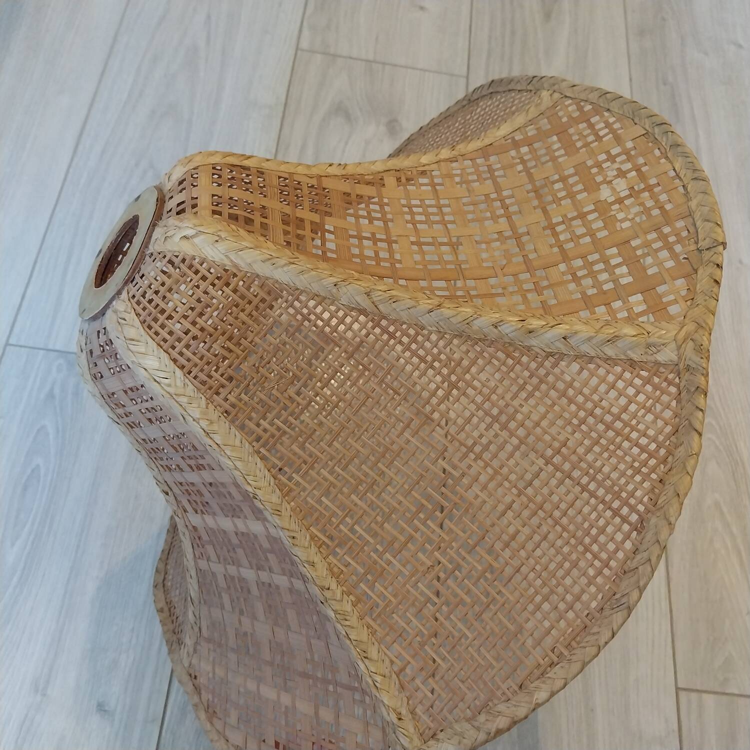 Vintage conical rattan/wicker ceiling lampshade