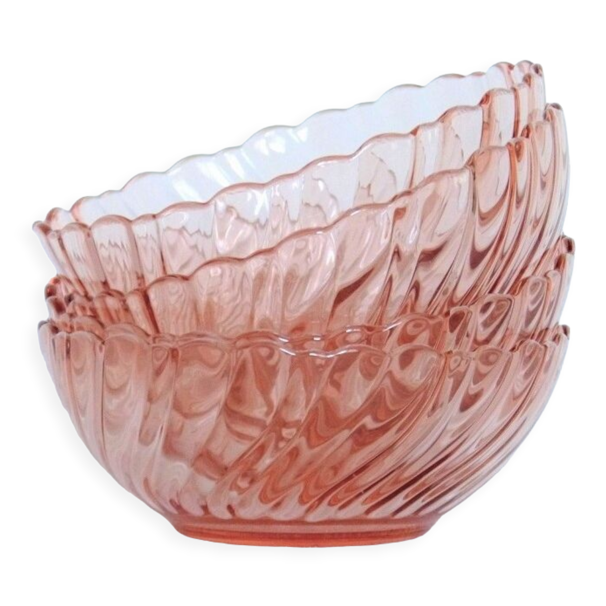 4 pink cups Arcoroc rosaline