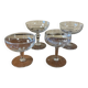 4 mismatched champagne glasses vintage cut crystal