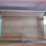 Coffee table 1970s, in metal 2 tones and glass.