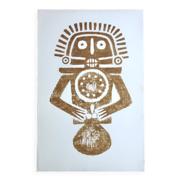 Original Pre-Columbian print, 1960s