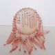 Applique verre rose à guirlande de perles