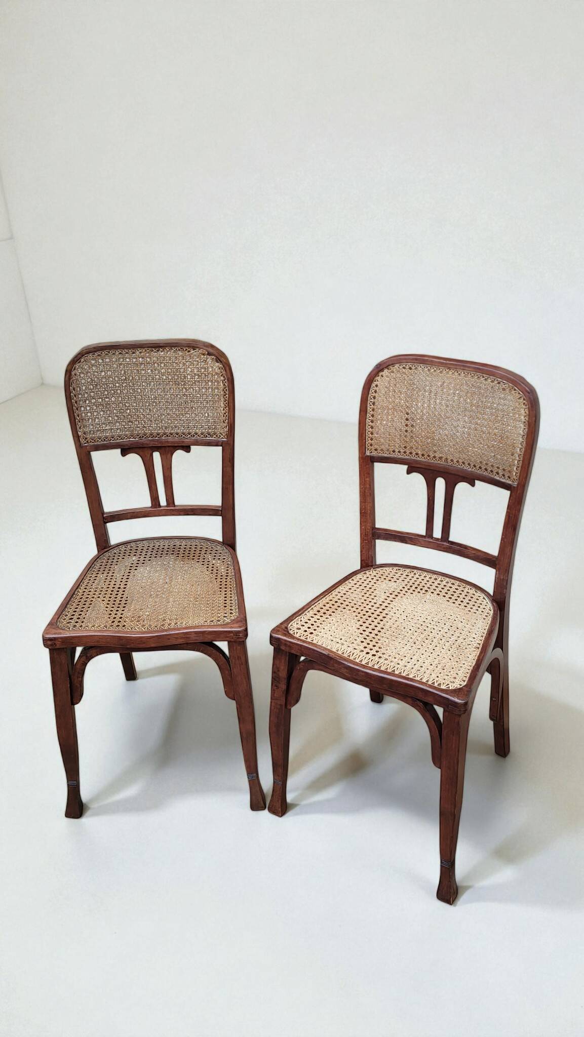 Chaises Art Nouveau en bois courbé