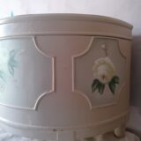 Half-moon box painted wood