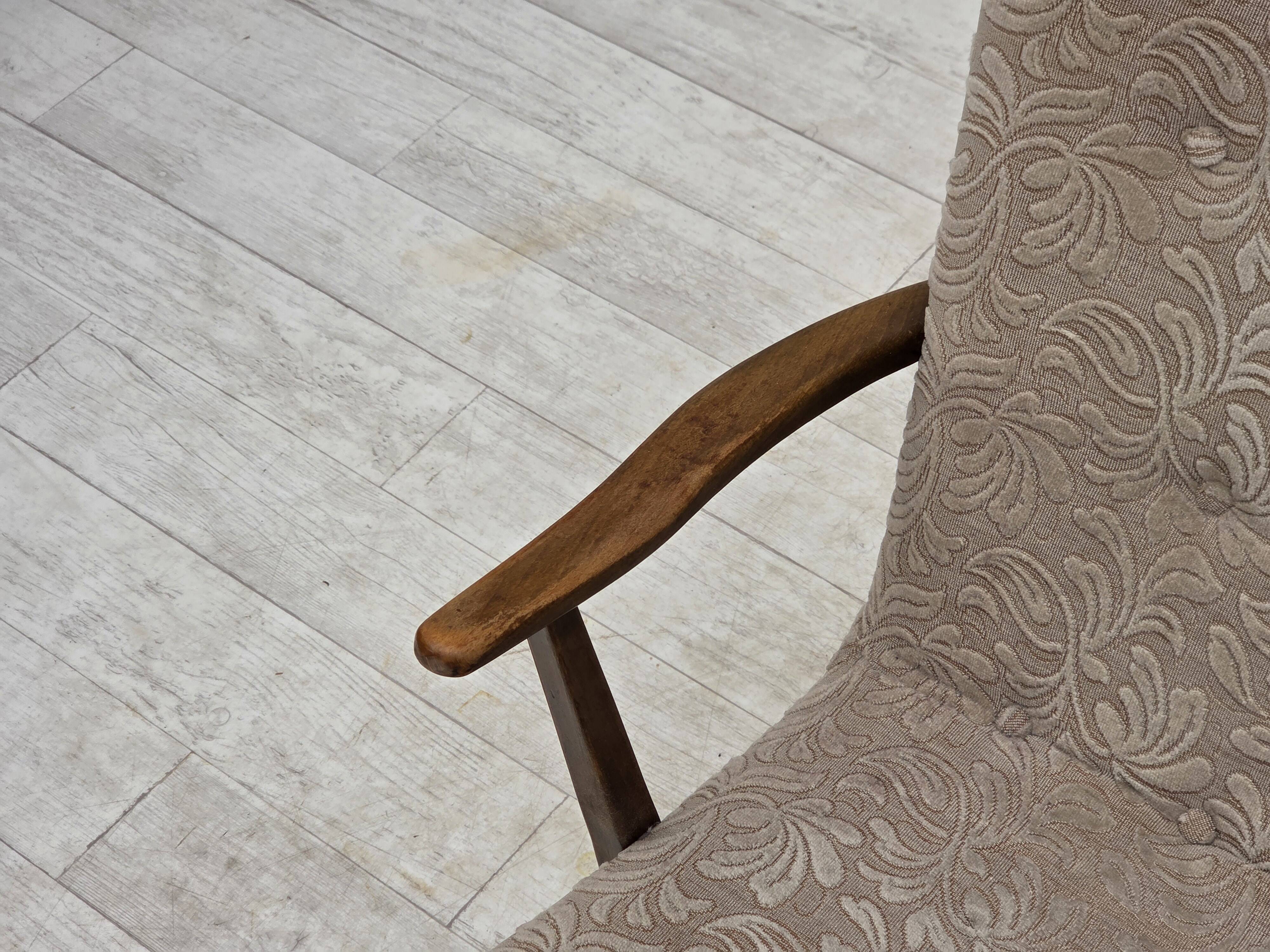 1960s, Danish armchair, furniture wool, beech wood.