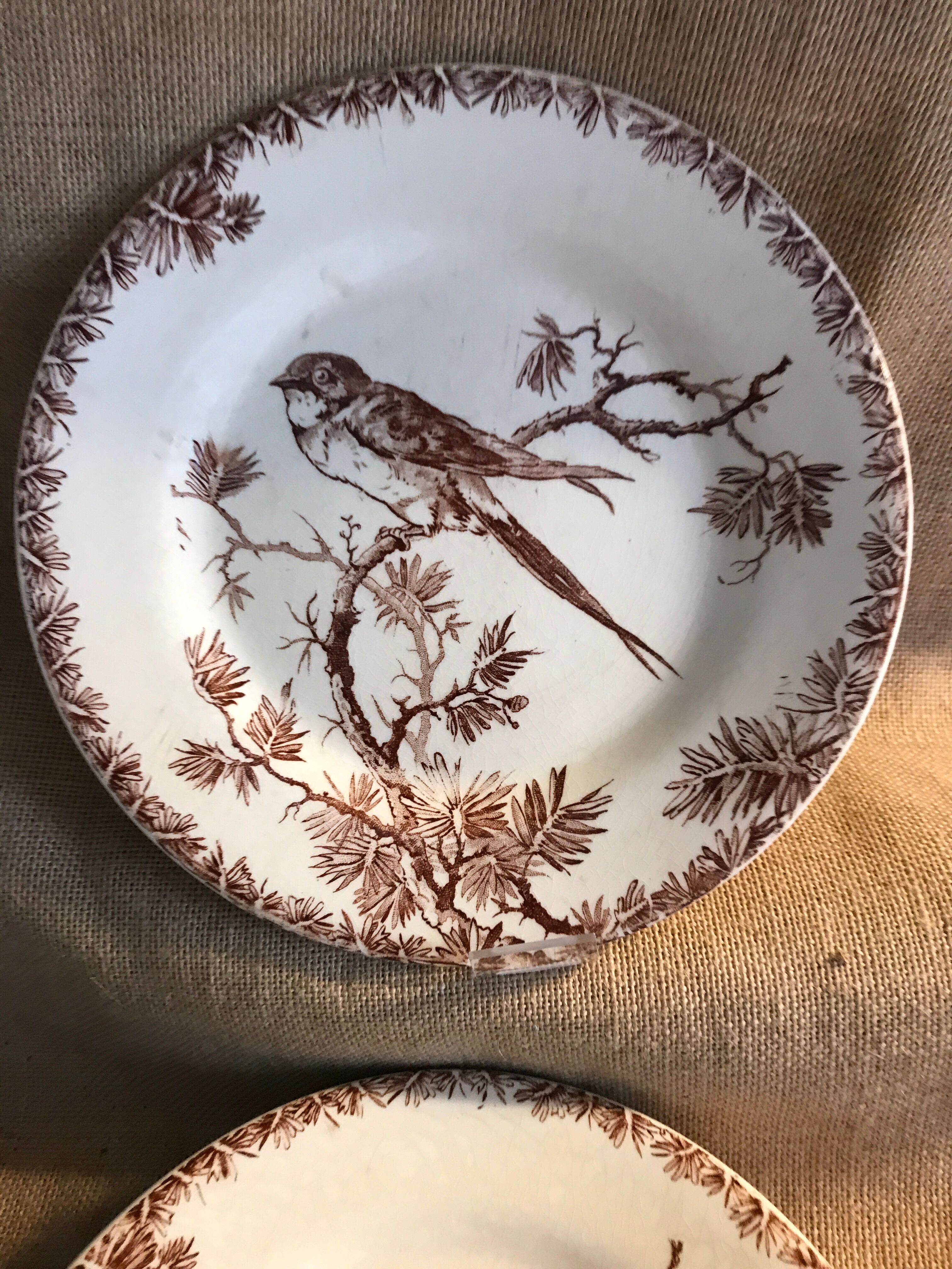 6 gien opaque porcelain dessert plates provençal style