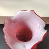 Large Floral Ball Vase/Kaysersberg Art Glassware. Speckled/Volutes