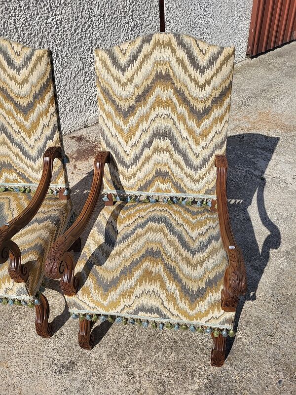 Pair of armchairs louis xiii of the xix th century