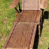 Transat chaise longue rotin
