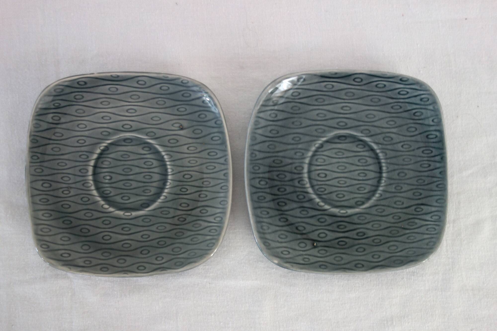 2 cups with saucers, New Time model, Boch Frères 1955