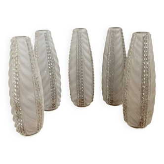 5 tulipes en verre longues 20 cm pour lampe lustre