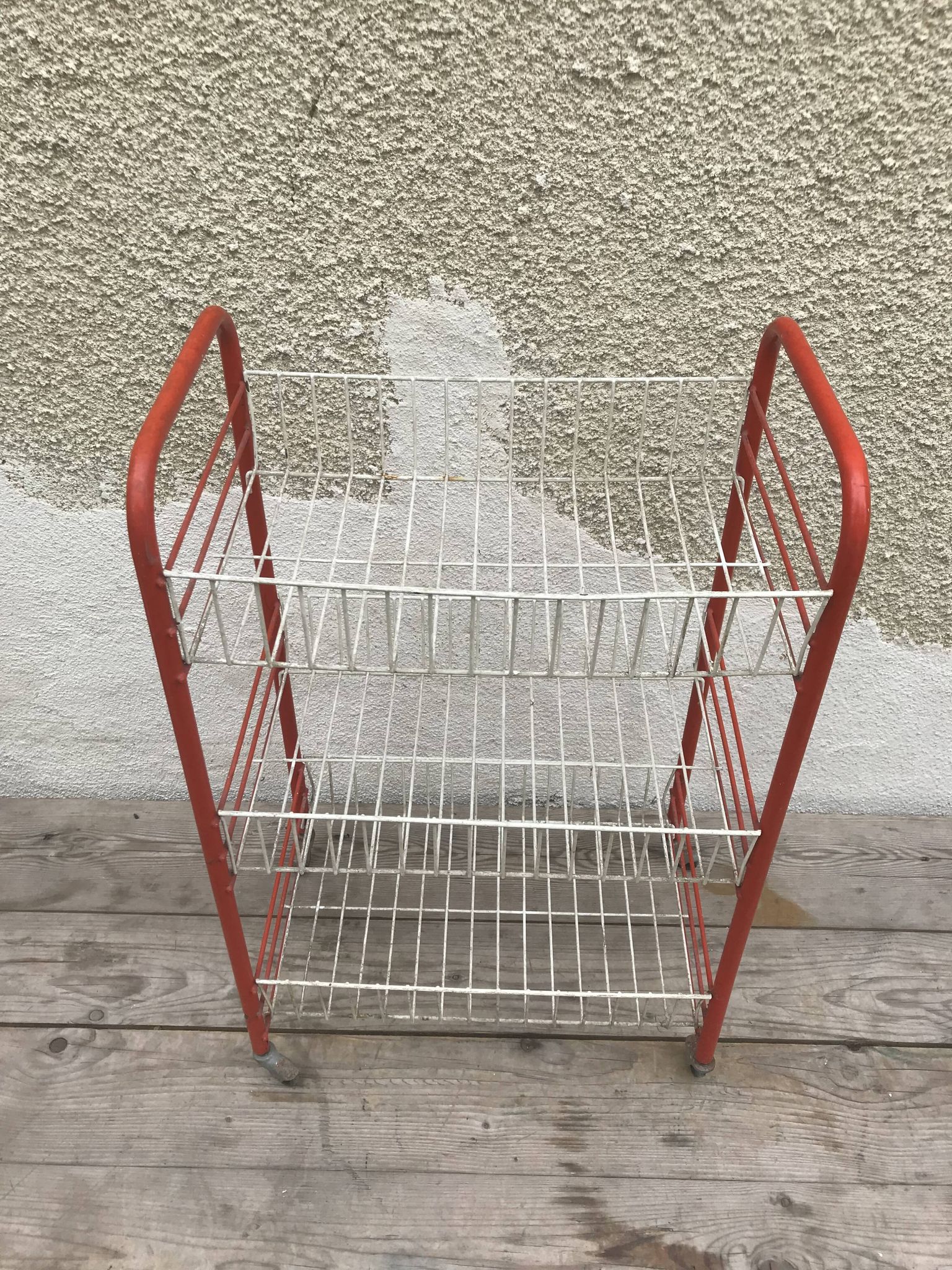 Étagère 3 bacs en metal blanc démontable vintage années 70