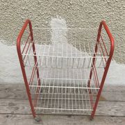 Étagère 3 bacs en metal blanc démontable vintage années 70