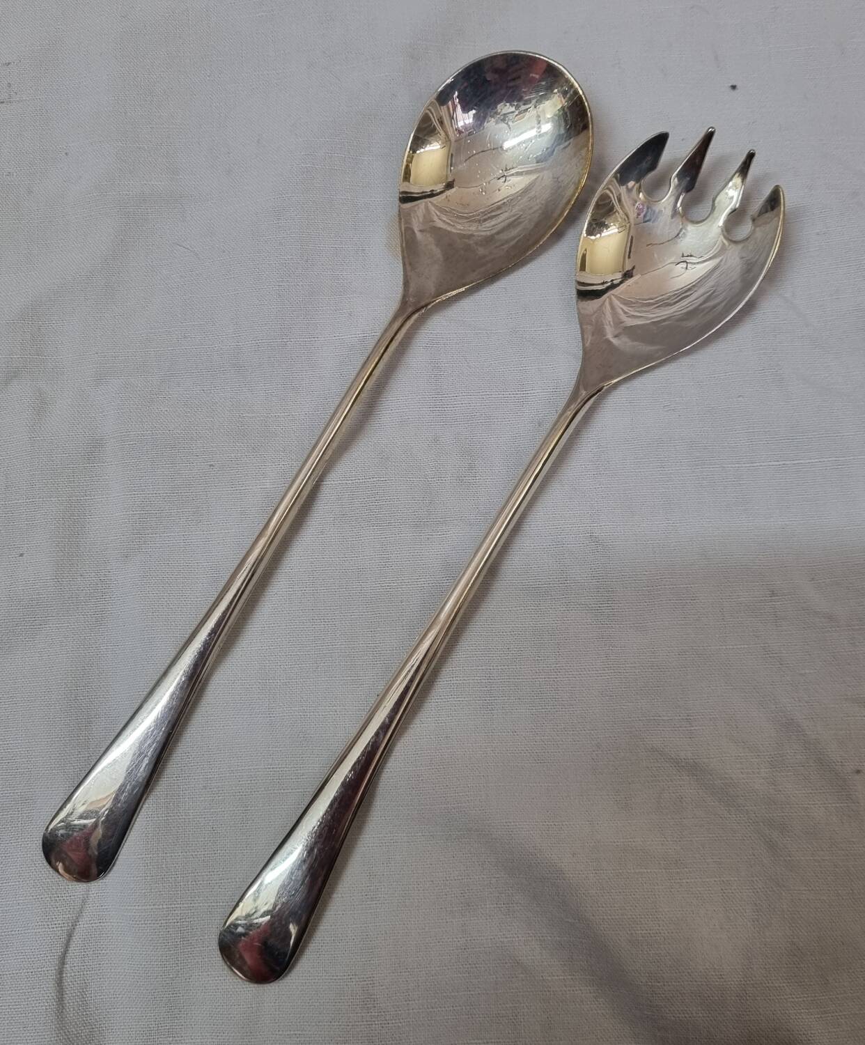 Silver salad servers