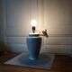 White porcelain lamp in potiche shape
