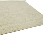 Tapis tribal unique noué à la main en laine beige 259 cm x 297 cm