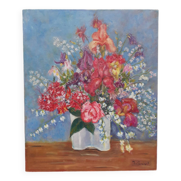 Peinture huile sur toile "Bouquet"