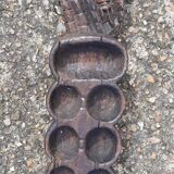 Awalé crocodile in exotic wood