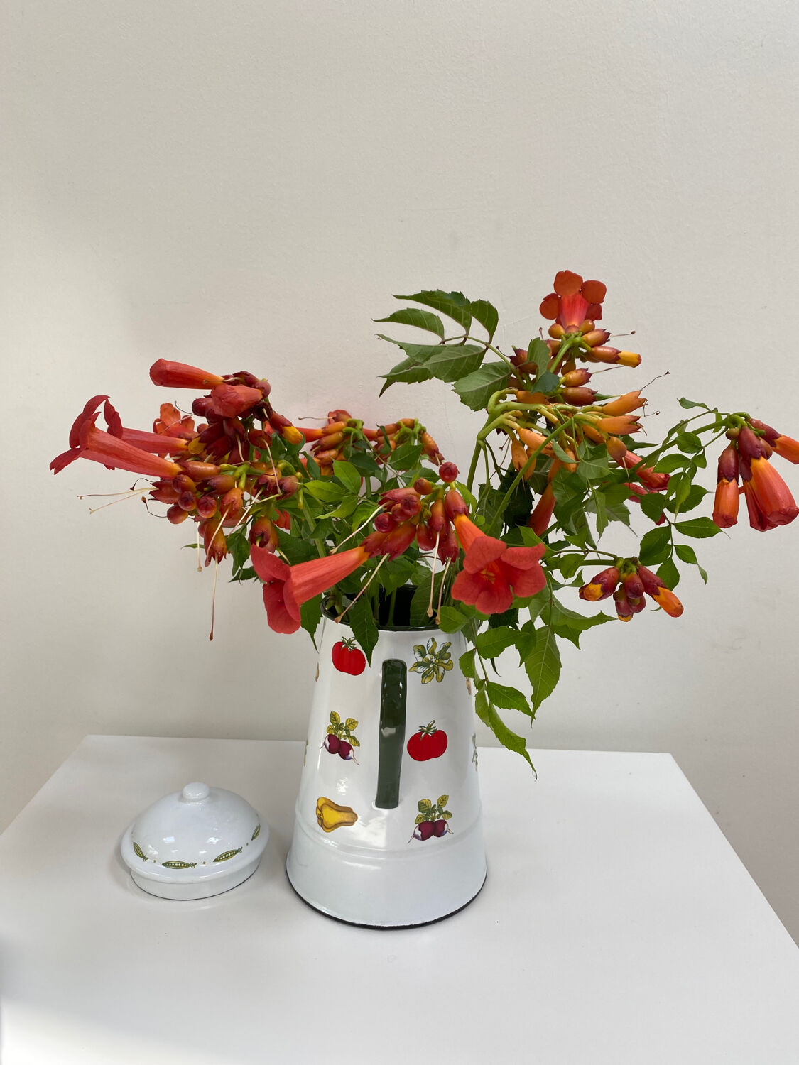 Cafetière vintage en métal émaillé
