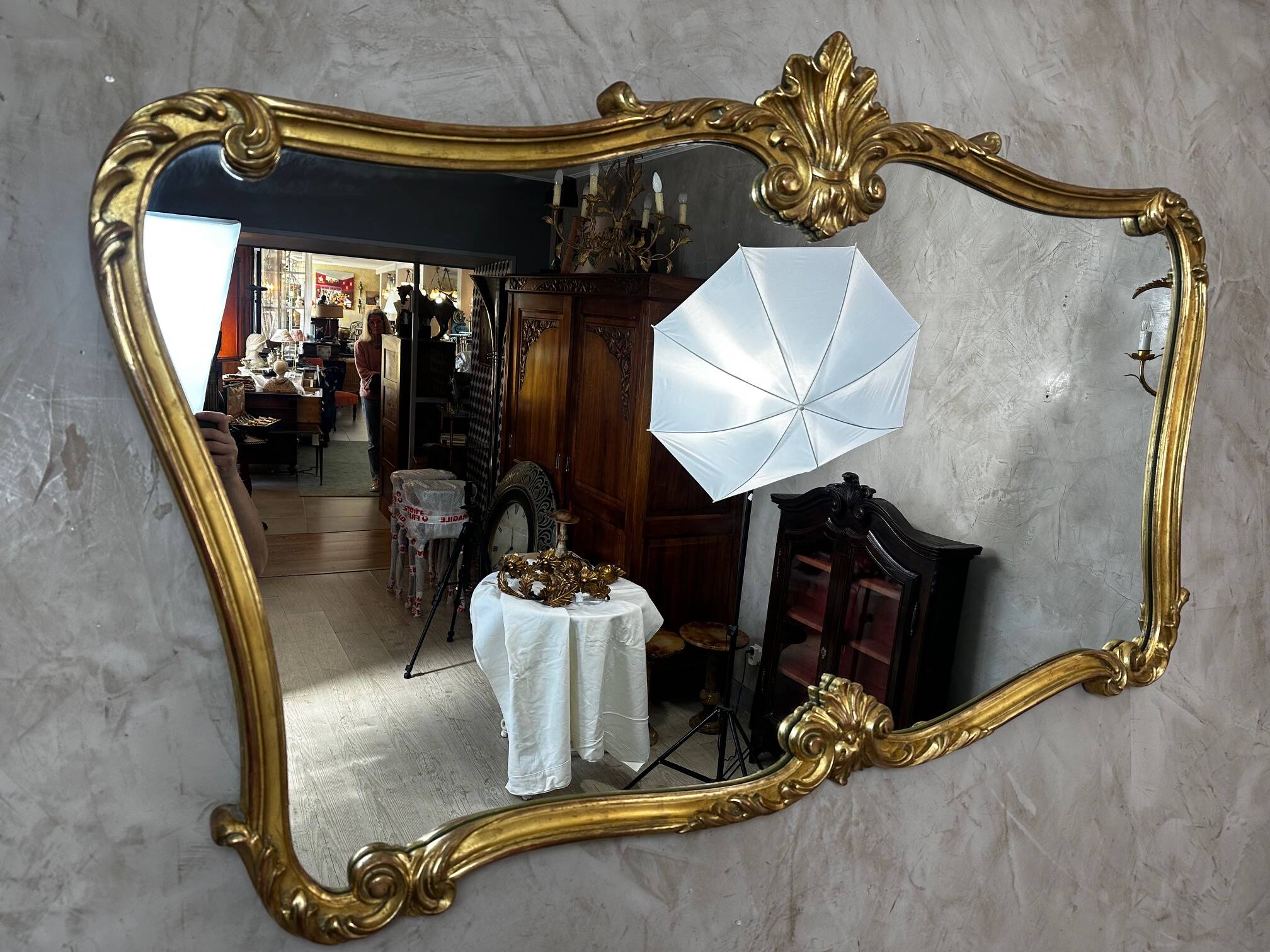 Large gold mirror