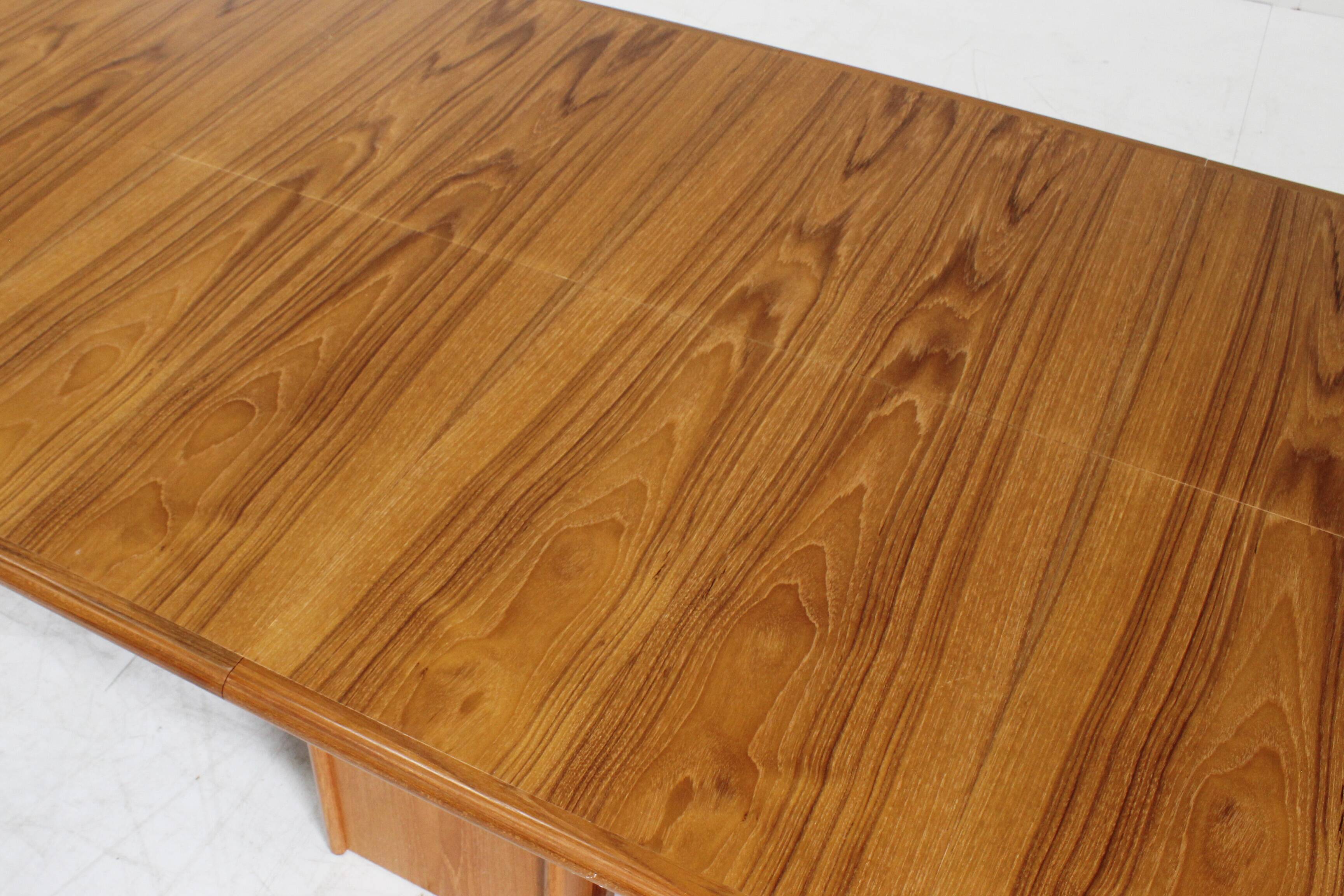 Vintage Danish Large Oval Extendable Dining Table XL 1960s