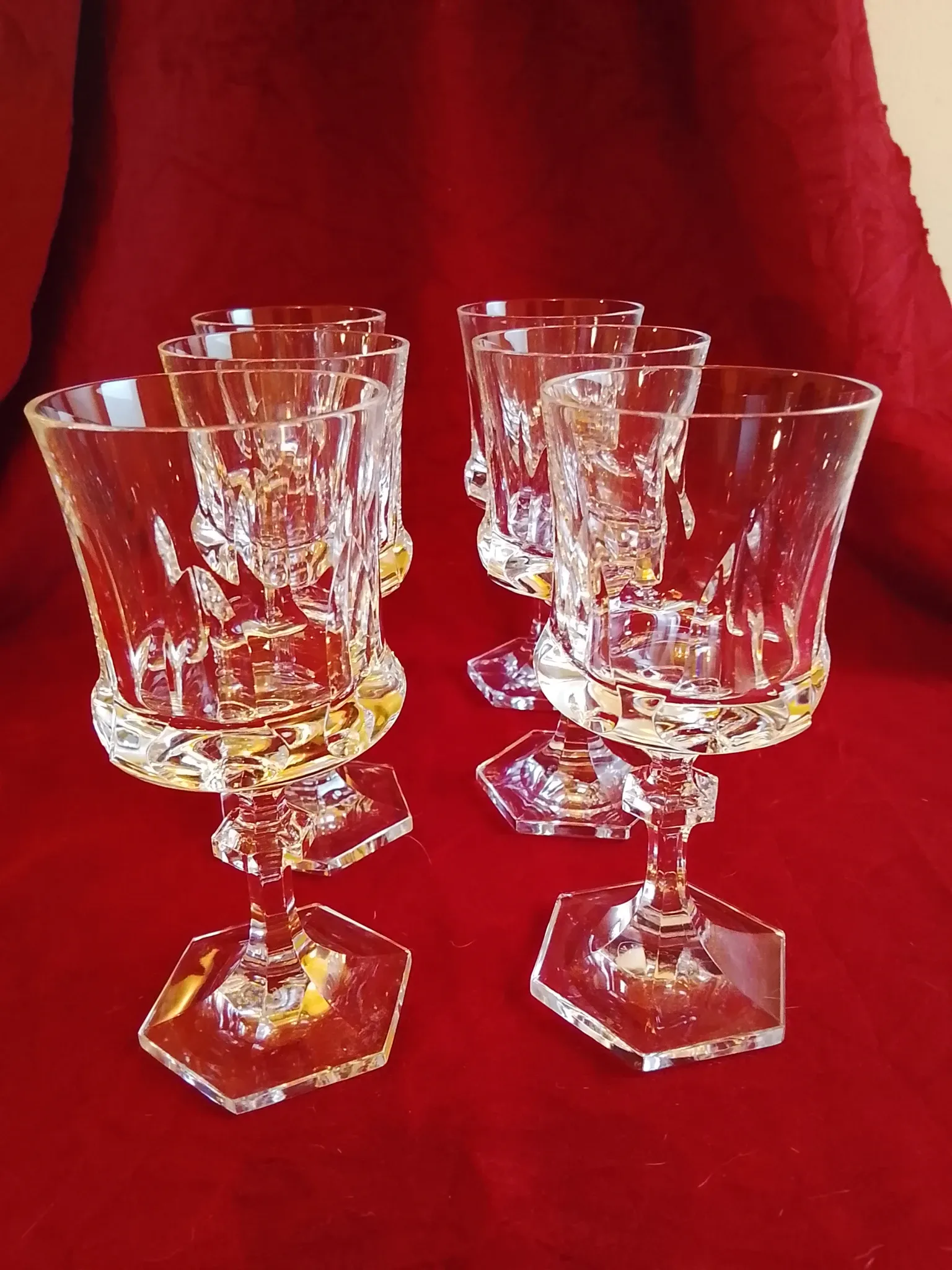 Set of 6 stemmed glasses in crystal "villeroy & boch"