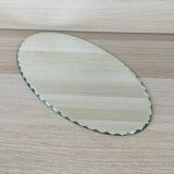 Mirror chiseled oval tray 29x16cm