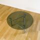 Round coffee table in chrome and smoked glass, 1970s