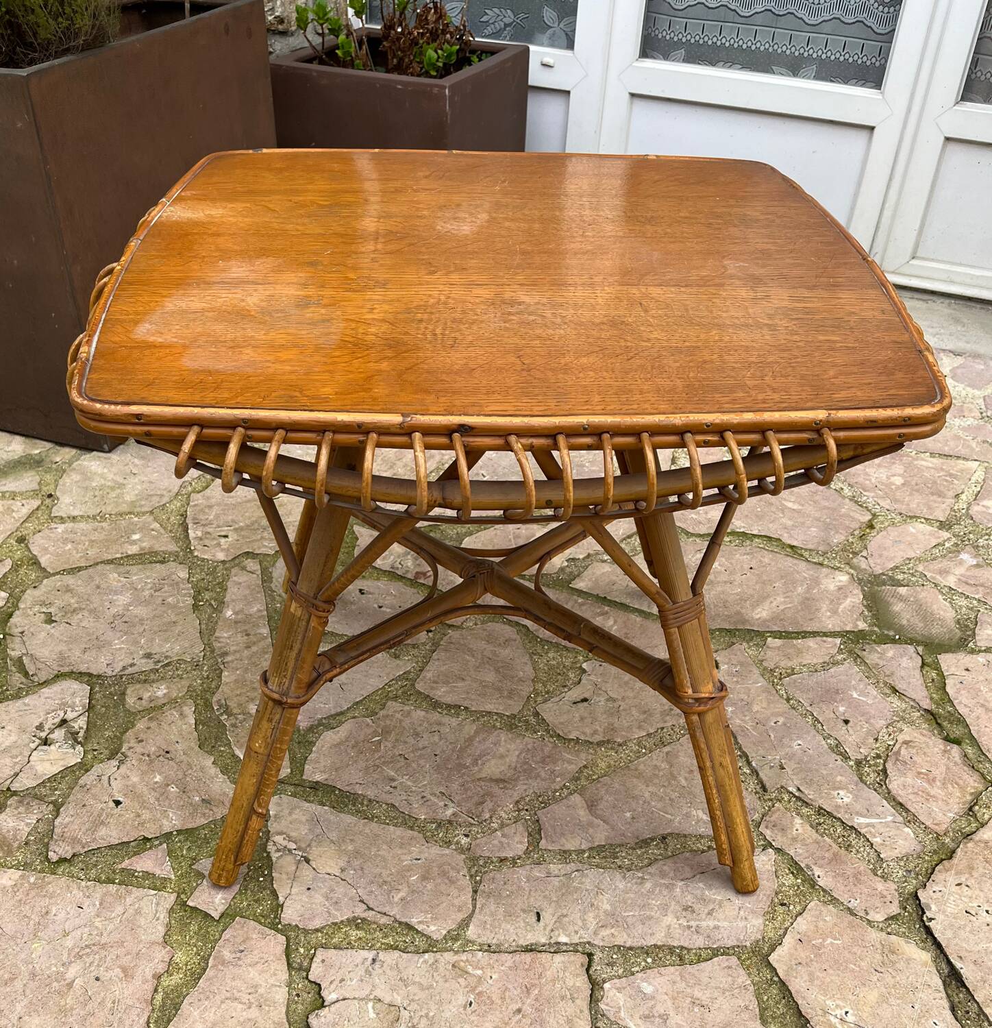 Vintage rattan coffee table