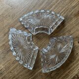 Lot 3 coupelles apéritif en verre taillé - anciennes, vintage