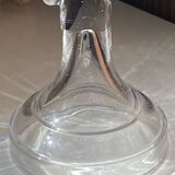 Pair of candlesticks, dove decor, in glass