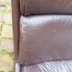 Swivel leather armchair from the 70s, Italian design.