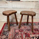 Pair of vintage brutalist tripod stools 50/60