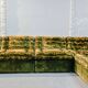 XL Woodstock Style Greenish Velvet Modular Sofa with Ottoman by Laauser 70s