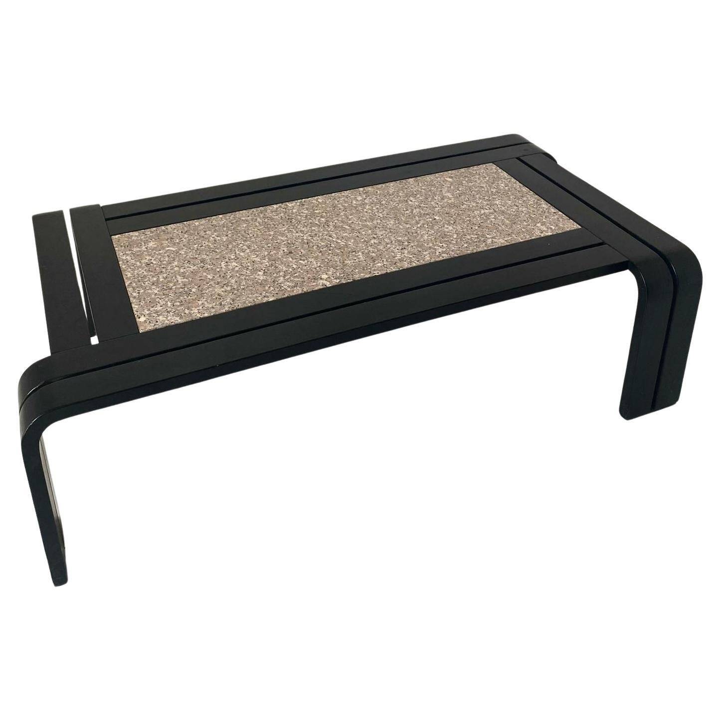 1980s vintage granite coffee table