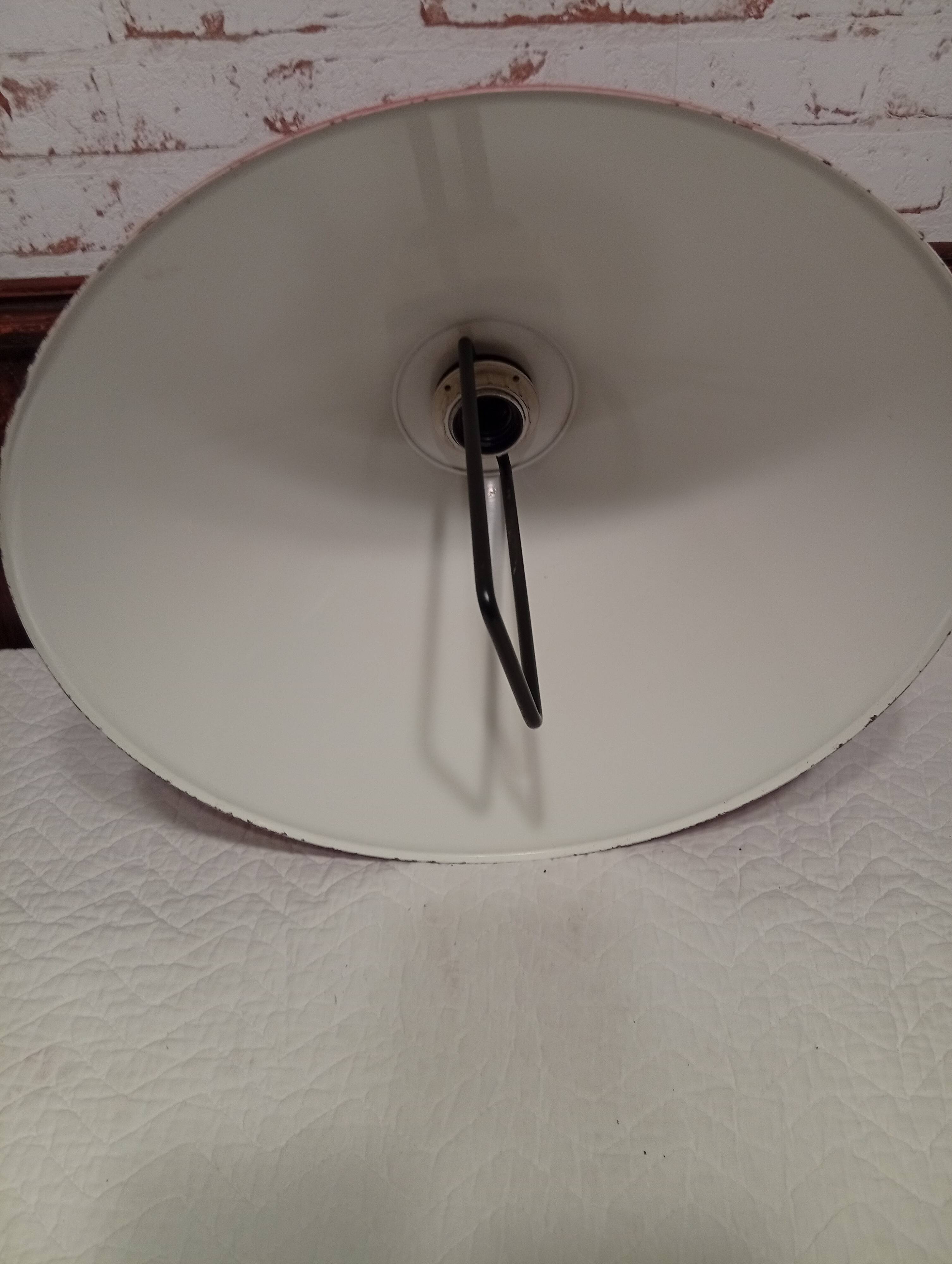 Vintage up and down pendant light in red and white lacquered metal