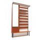 Large standing vintage coat rack with mirror and shoe cabinet made in the 1960s