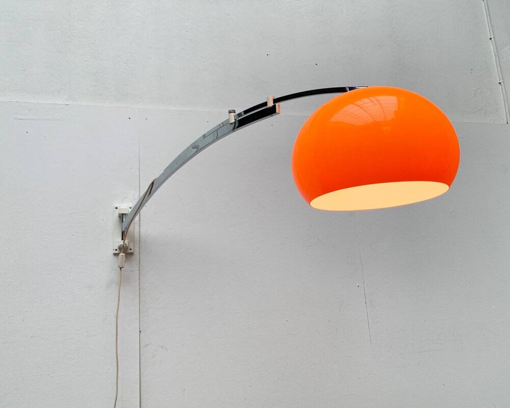 Mid-century space age extendable arc wall lamp, 1960s