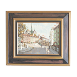 Tableau huile sur Toile signé H.Ecuyer Vue de de Genève
